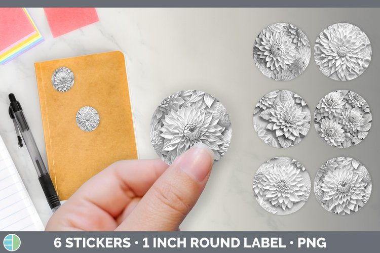 Bundle of six 3D Stickers designs.