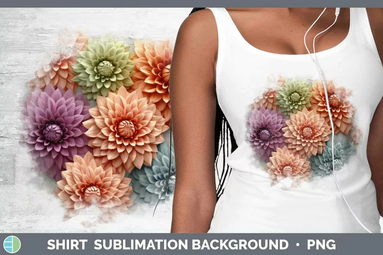 3D Dahlia Shirt Sublimation Sublimation Background Designs