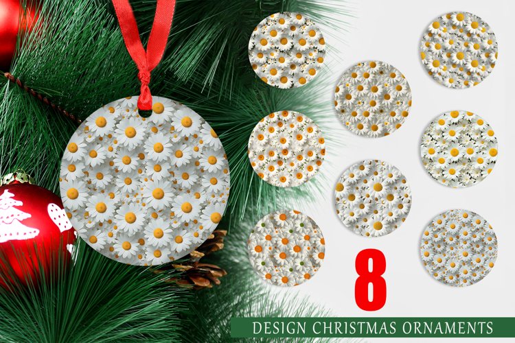 3D Daisy Flowers Christmas Ornaments