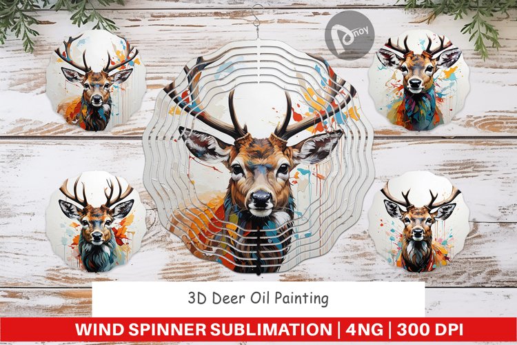Wind Spinner 3D Deer Painting