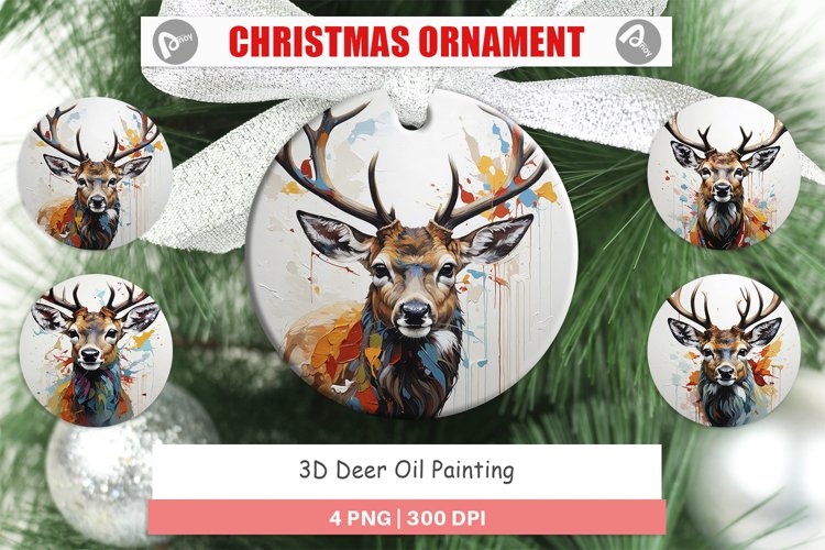 Christmas Ornaments 3D Deer Painting