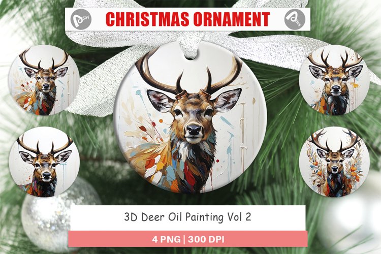Christmas Ornaments 3D Deer Painting