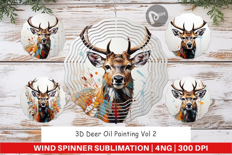 Wind Spinner 3D Deer Painting