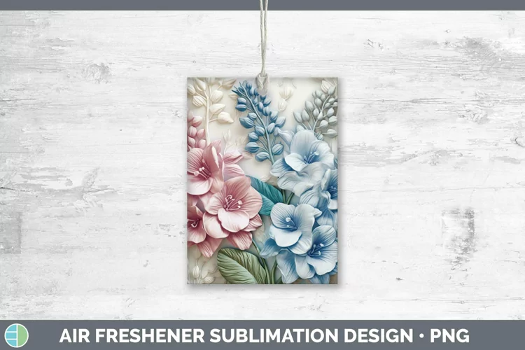 3D Delphinium Air Freshener | Sublimation Car Freshener Desi