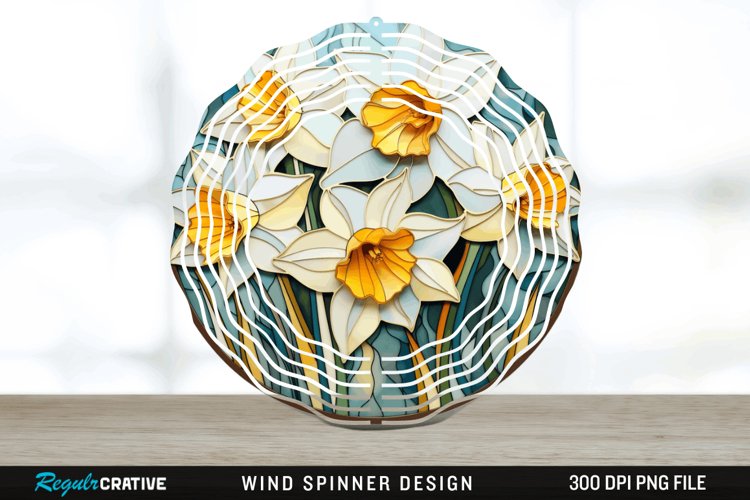 3D Delphinium Flowers Wind Spinner Sublimation PNG Design example image 1
