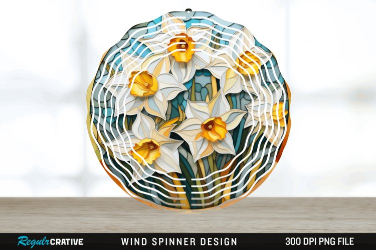 3D Delphinium Flowers Wind Spinner Sublimation PNG Design example image 1