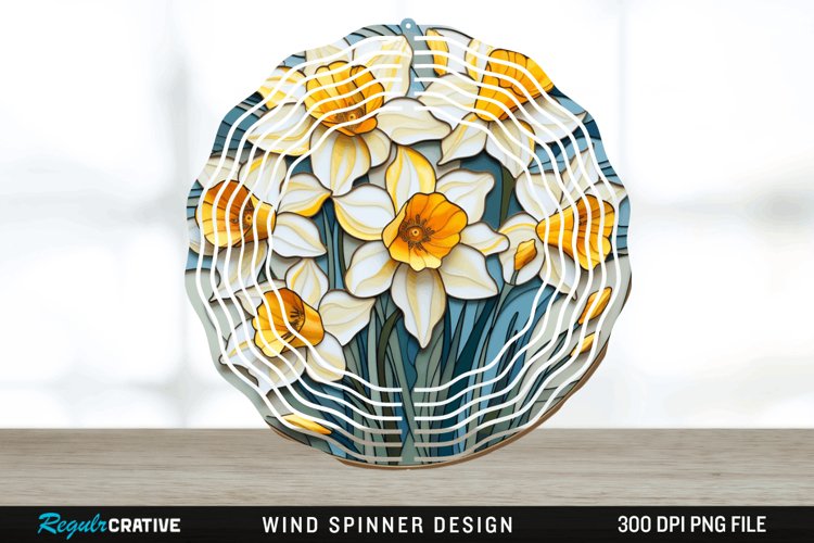 3D Delphinium Flowers Wind Spinner Sublimation PNG Design example image 1
