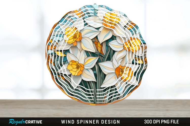 3D Delphinium Flowers Wind Spinner Sublimation PNG Design example image 1