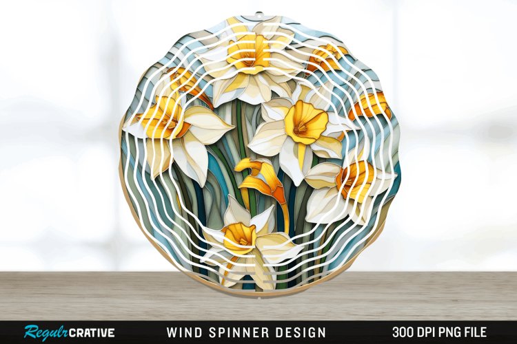 3D Delphinium Flowers Wind Spinner Sublimation PNG Design example image 1