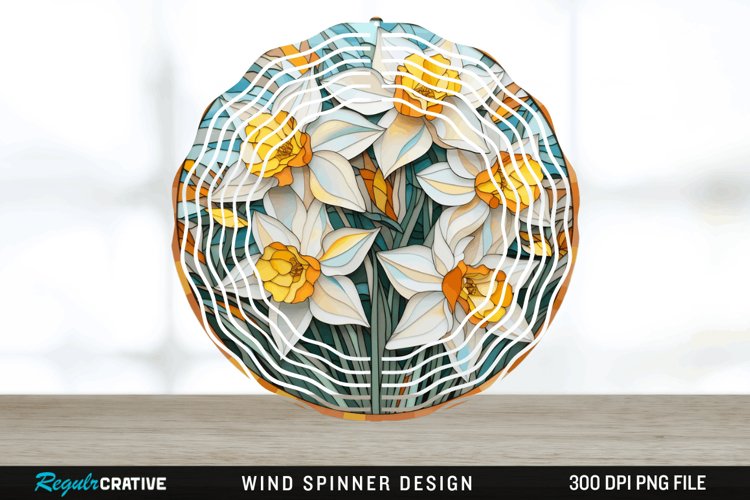 3D Delphinium Flowers Wind Spinner Sublimation PNG Design example image 1