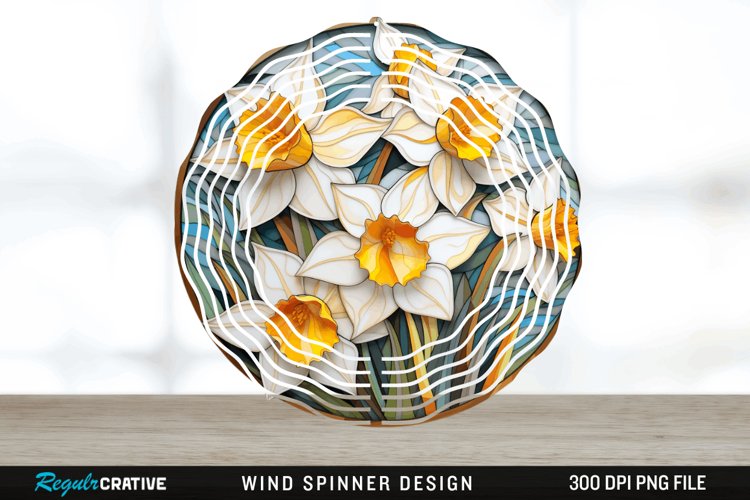 3D Delphinium Flowers Wind Spinner Sublimation PNG Design example image 1