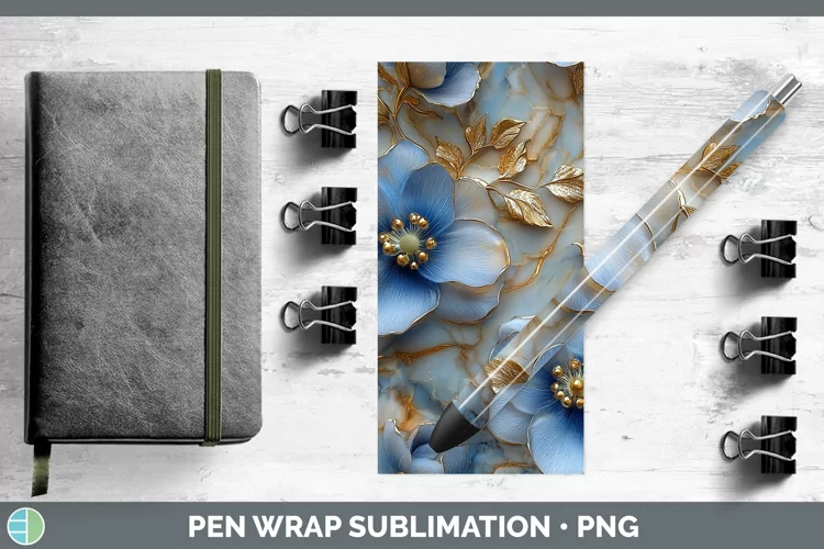 3D Delphinium Pen Wrap Sublimation Epoxy Pen Designs