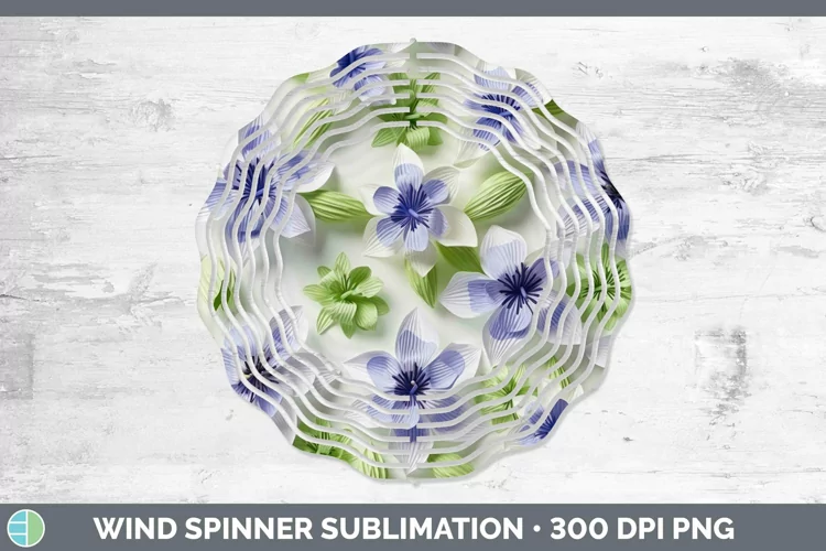 3D Delphinium Wind Spinner | Sublimation Spinner Designs