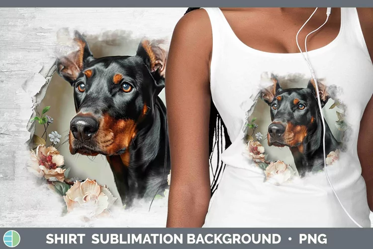 3D Doberman Pinscher Shirt | Sublimation Sublimation Backgro