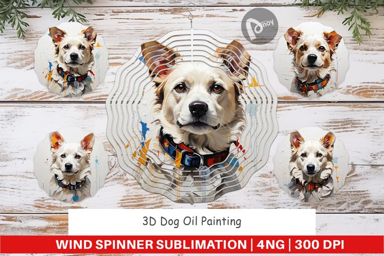 Wind Spinner 3D Dog Painting
