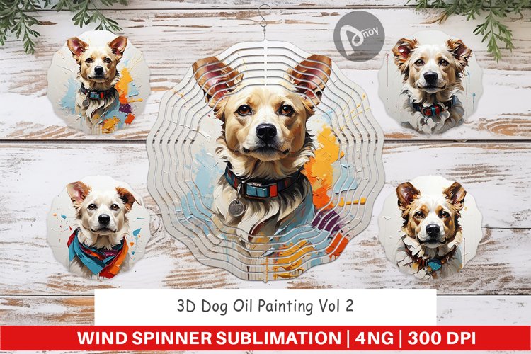 Wind Spinner 3D Dog Painting
