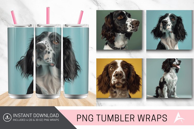 3D DOG Springer straight Tumbler Wrap example image 1