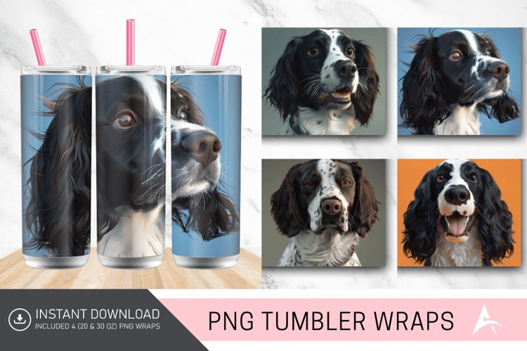 3D DOG Springer straight Tumbler Wrap example image 1