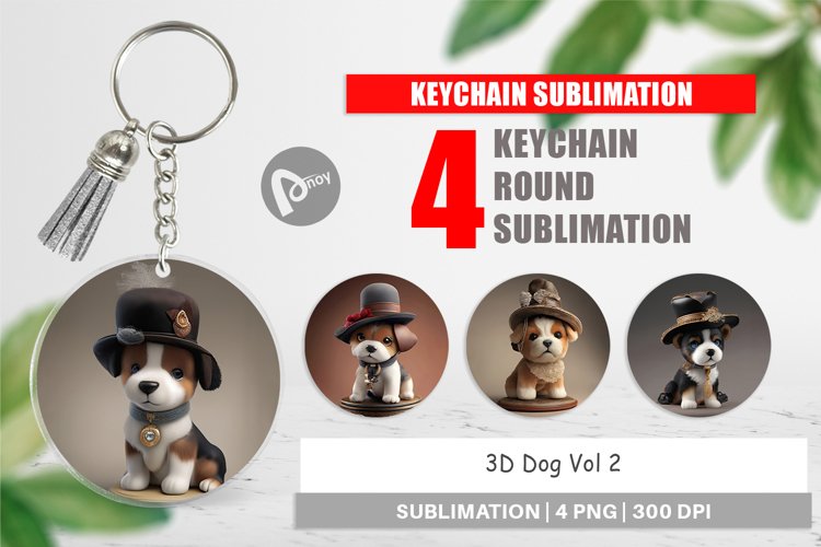 Keychain 3D Dog