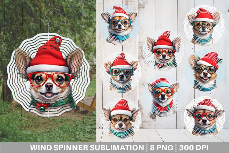 3D Dog Wearing Glasses Wind Spinner | Sublimation Spinner