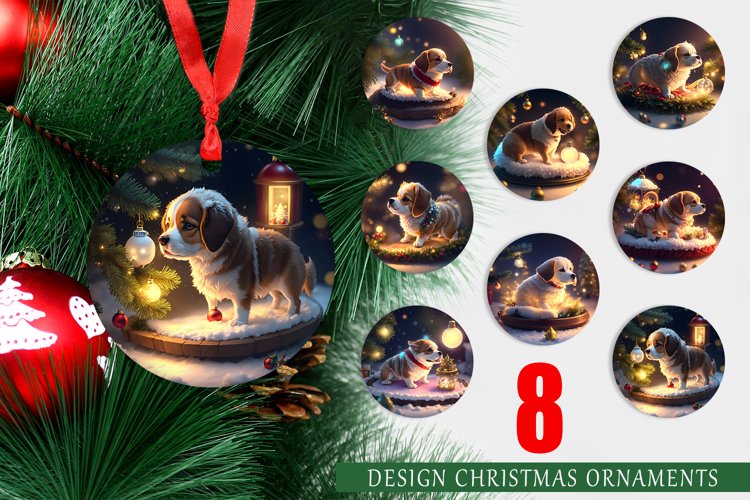 Christmas Ornaments 3D Dog Christmas