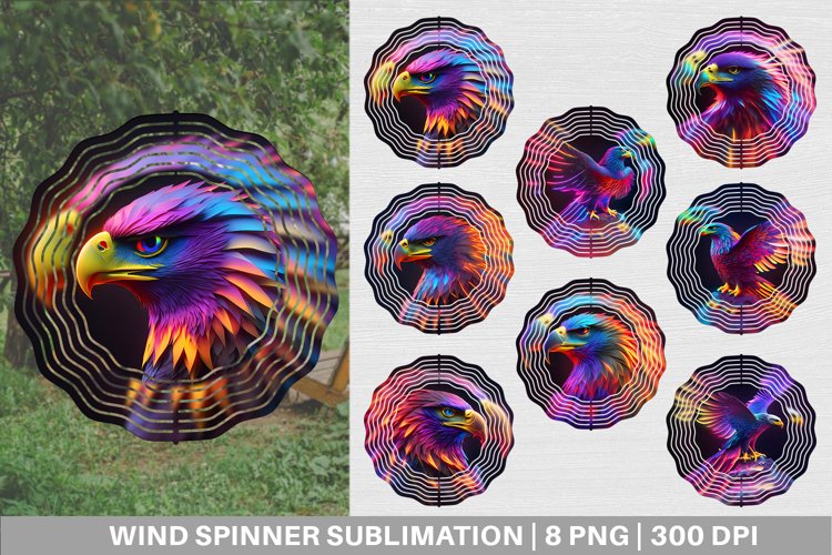 3D Eagle Neon Light Wind Spinner | Sublimation Spinner