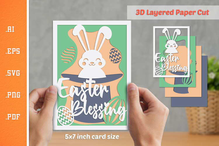Easter Blessing - 3D Layered Paper Cut SVG