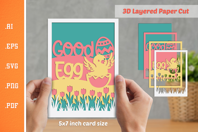 Easter Good Egg - 3D Layered Paper Cut SVG
