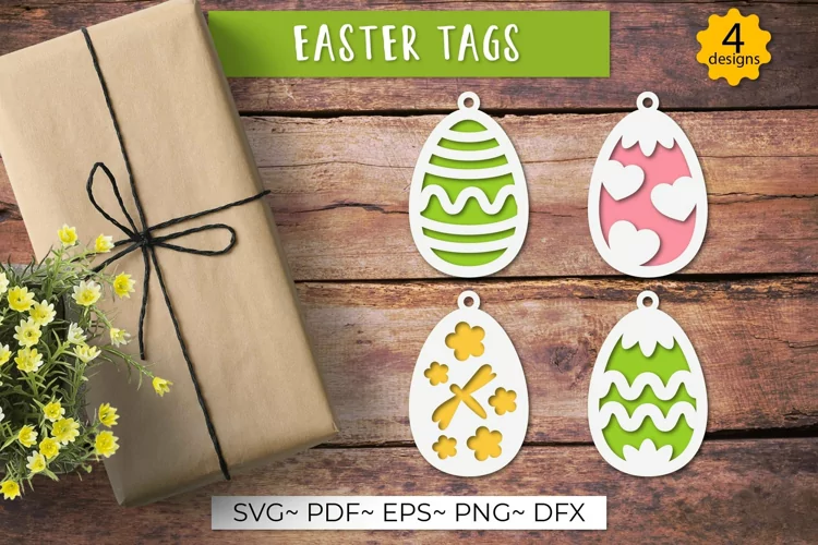 3d easter basket tag | Layered easter paper cut design