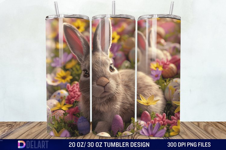 3D Easter Bunny Tumbler Wrap