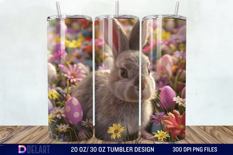 3D Easter Bunny Tumbler Wrap