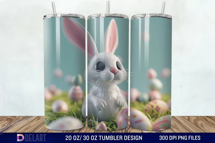 3D Easter Bunny Tumbler Wrap