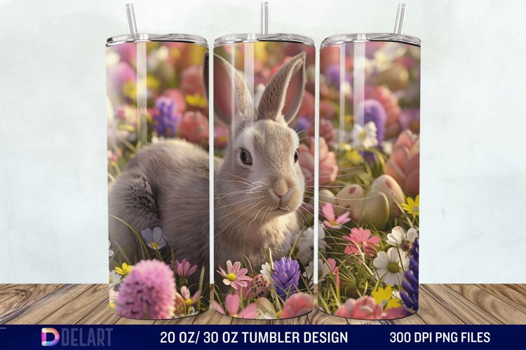 3D Easter Bunny Tumbler Wrap