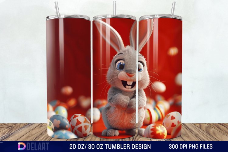 3D Easter Bunny Tumbler Wrap example image 1