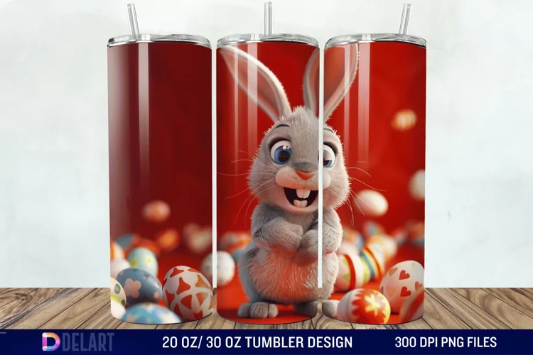 3D Easter Bunny Tumbler Wrap