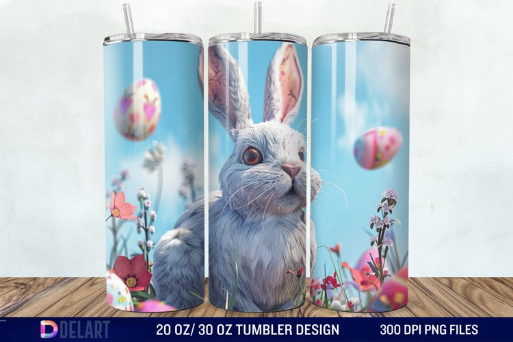 3D Easter Bunny Tumbler Wrap example image 1
