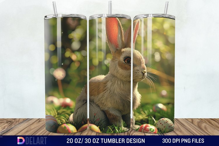 3D Easter Bunny Tumbler Wrap