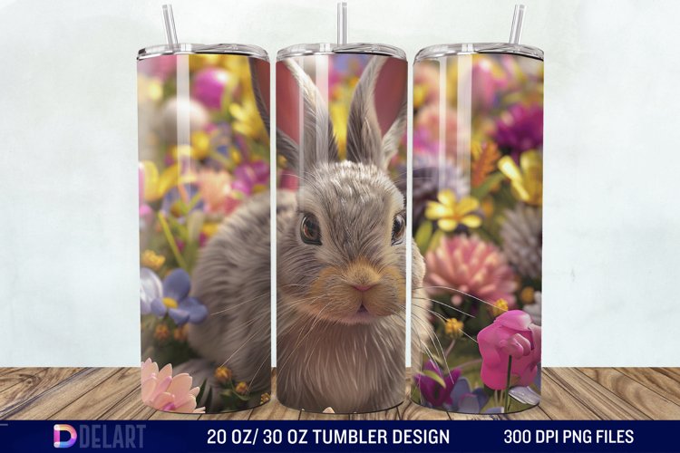 3D Easter Bunny Tumbler Wrap example image 1