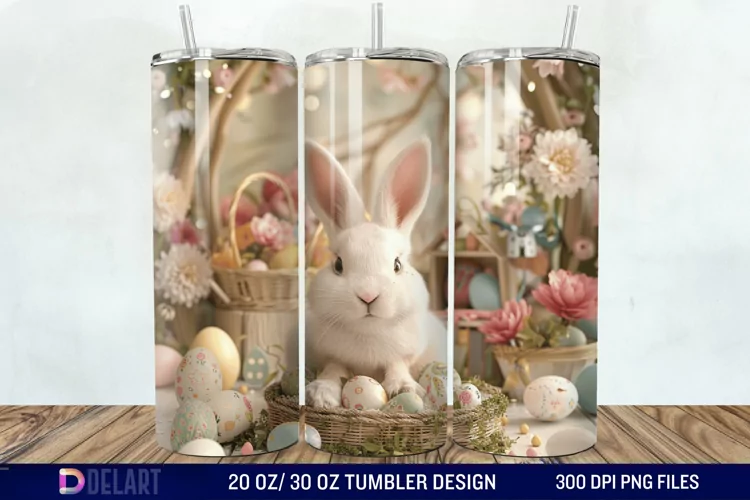 3D Easter Bunny Tumbler Wrap