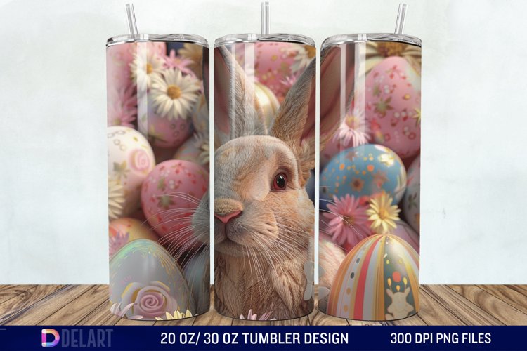 3D Easter Bunny Tumbler Wrap example image 1