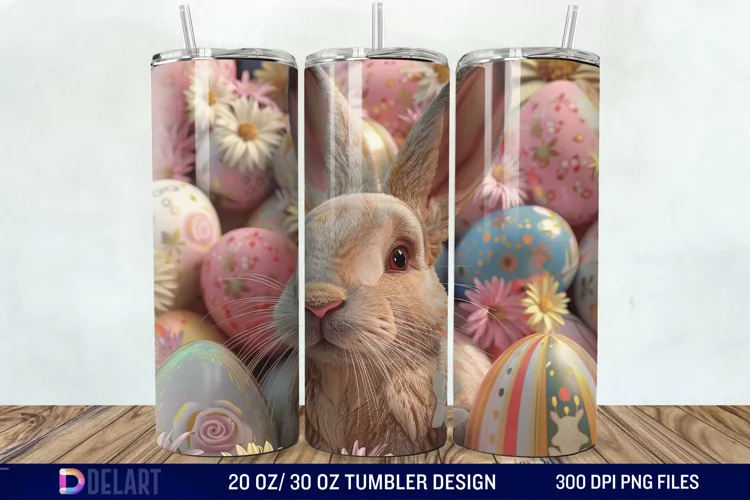 3D Easter Bunny Tumbler Wrap