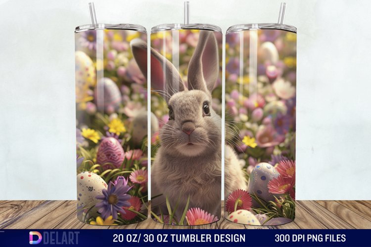 3D Easter Bunny Tumbler Wrap