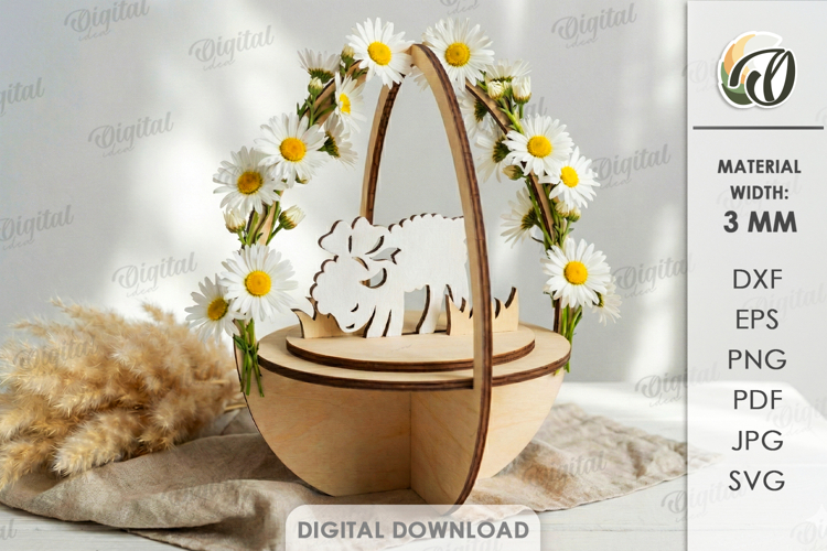 3D Easter Egg Laser Cut. Easter Stand Decor SVG