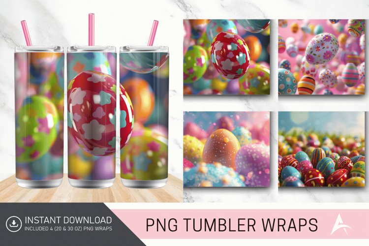 3D Easter Egg Bokeh Tumbler wrap example image 1