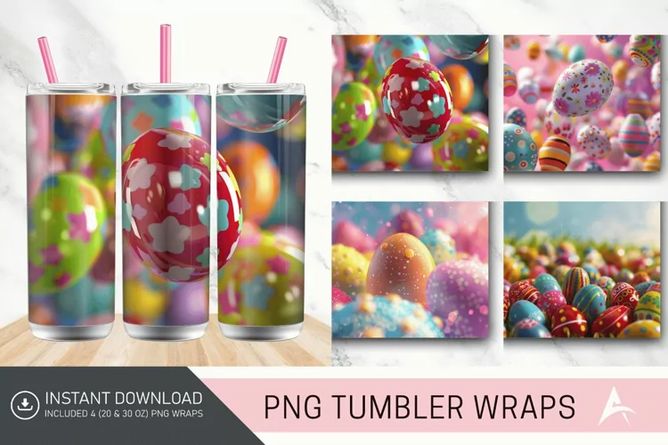 3D Easter Egg Bokeh Tumbler wrap