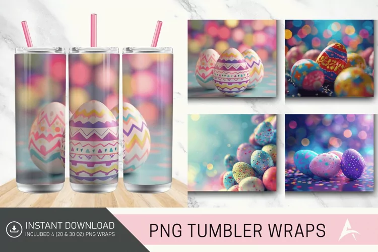 3D Easter Egg Bokeh Tumbler wrap