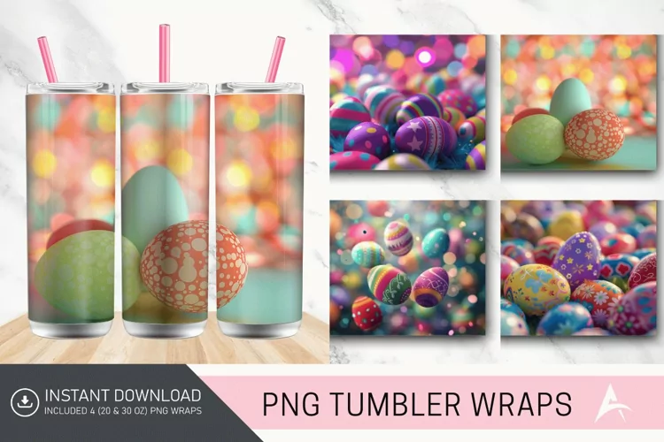 3D Easter Egg Bokeh Tumbler wrap