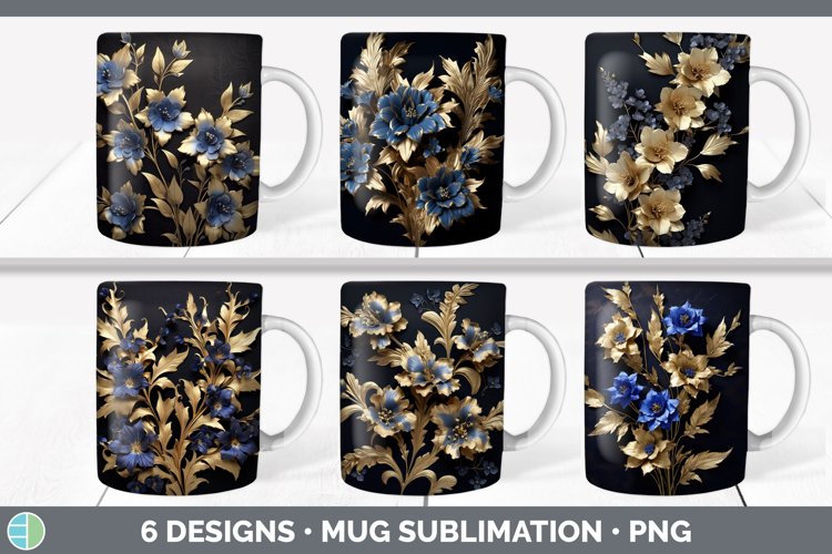 3D Elegant Delphinium Flowers Mug Wrap | Sublimation Coffee