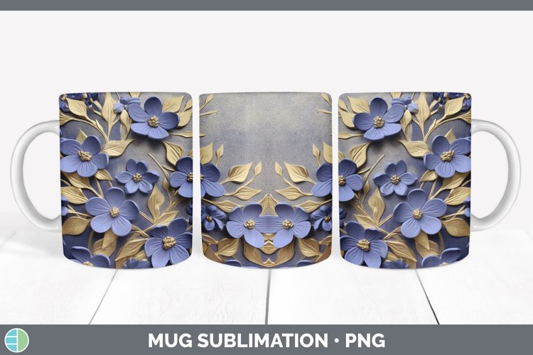 GorgeousBlack Periwinkles Mug Wrap design.