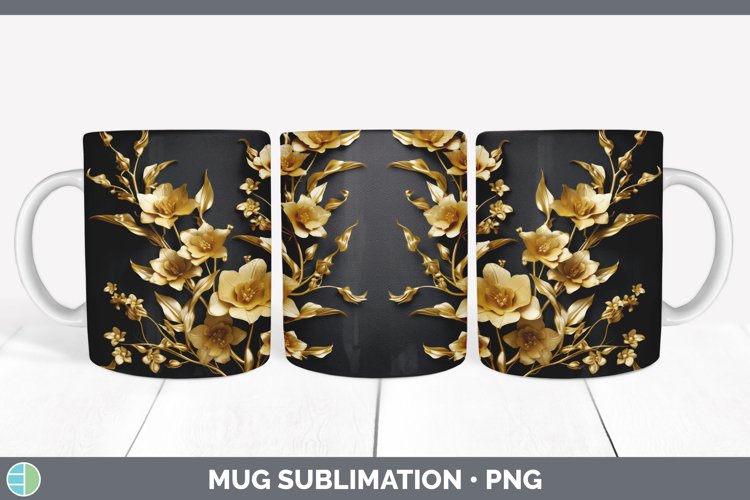 3D Elegant Snapdragon Flowers Mug Wrap | Sublimation Coffee